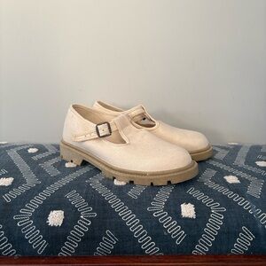 Natural Small Lot Co. Cream Log Sole Mary Jane